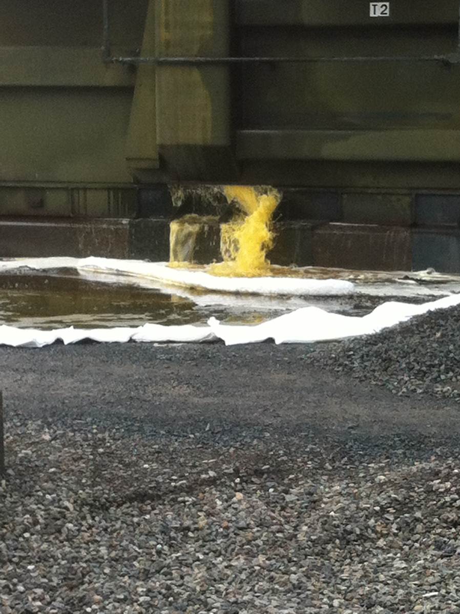 Ruptured bottom seal weld on transformer tank