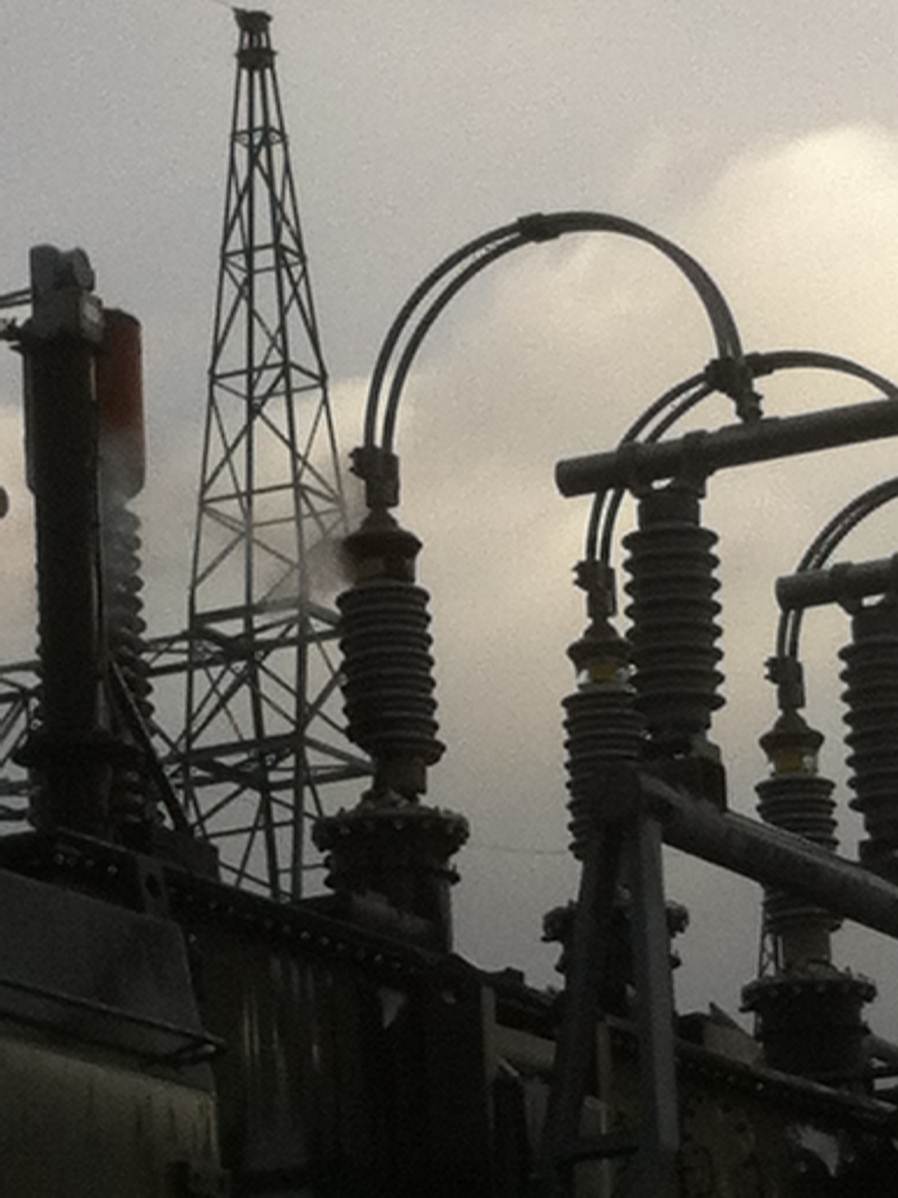 Transformer bushing fails due to internal fault