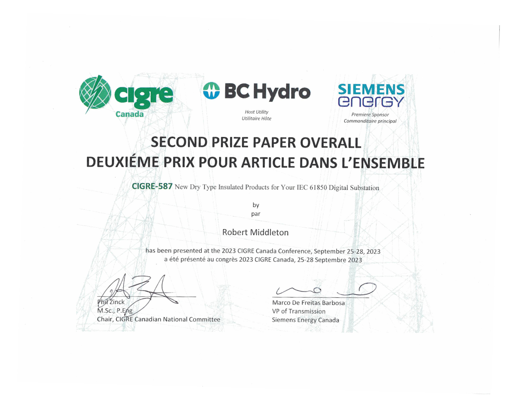 CIGRE Award RHM 2023